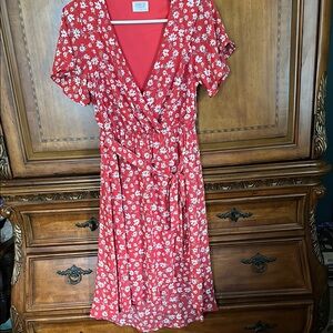 Sienna Sky Scarlet Floral Wrap Midi Dress